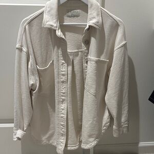 Z Supply Women’s All day knit denim shacket in white